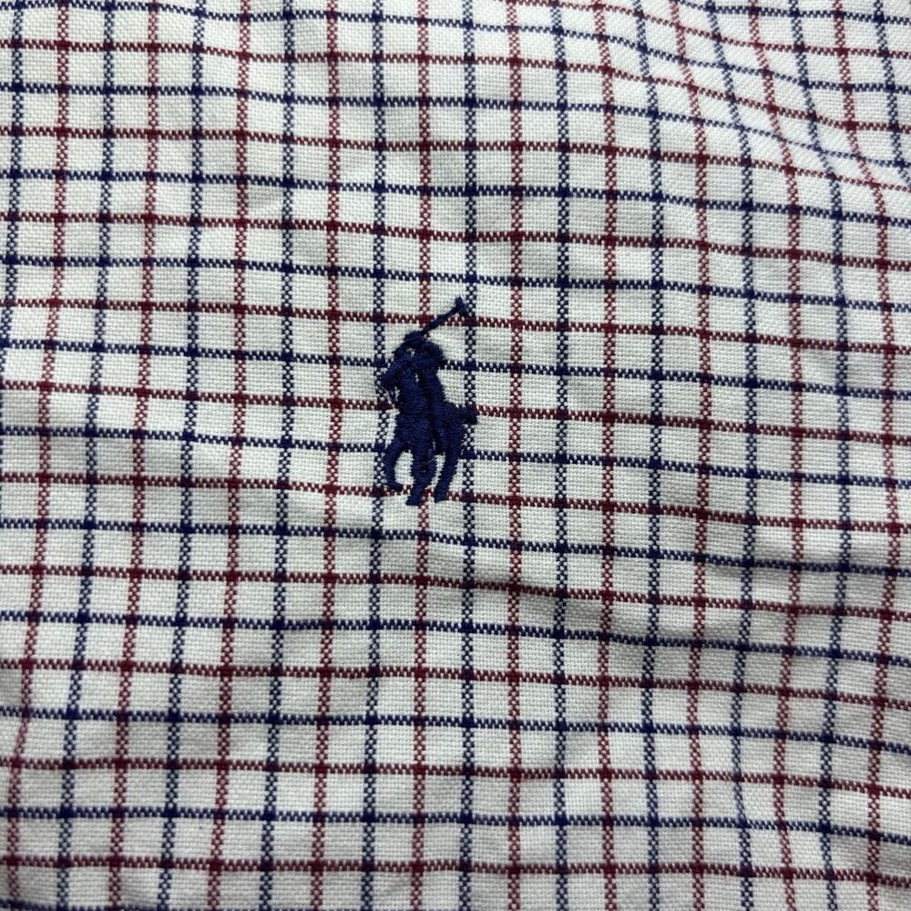 Ralph Lauren Men's M Classic Fit White Plaid Long Sleeve Button Down Shirt - Picture 4 of 8